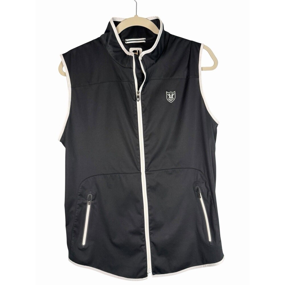 FootJoy Womens Lightweight Softshell Golf Vest Black Hillwood Country Club Large